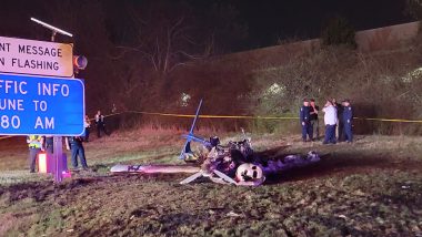 US Plane Crash Caught on Camera: Small Plane Crashes Near I-40 in Tennessee’s Nashville Region Killing Multiple People (Watch Video)